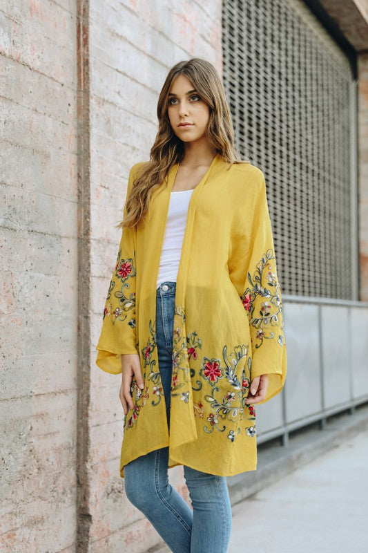 Deanna Long Floral Kimono