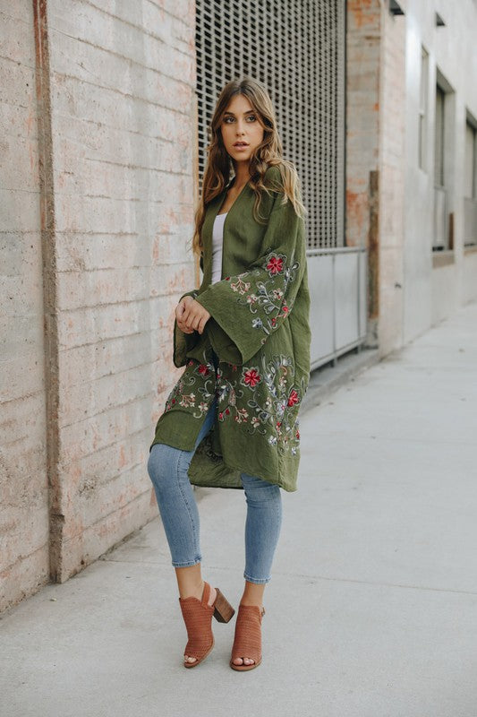 Deanna Long Floral Kimono