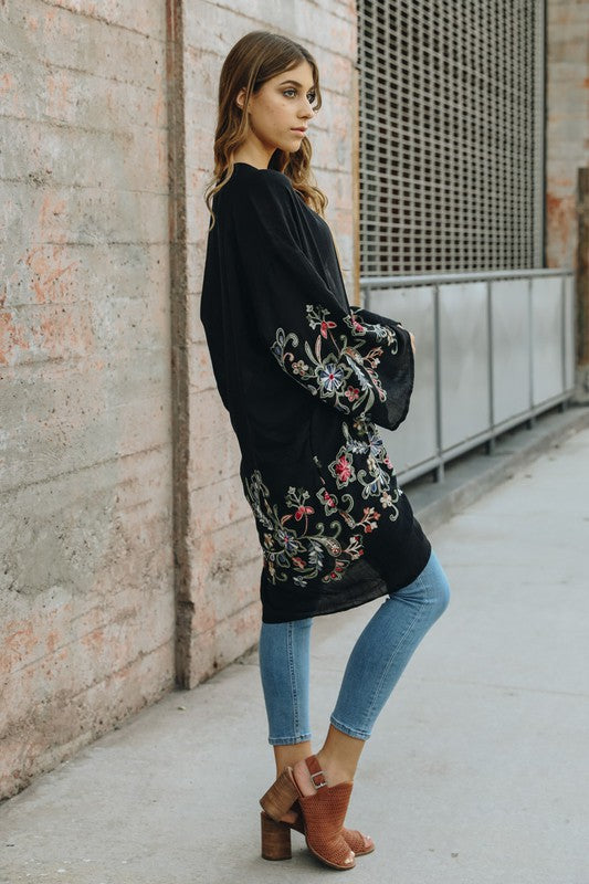 Deanna Long Floral Kimono