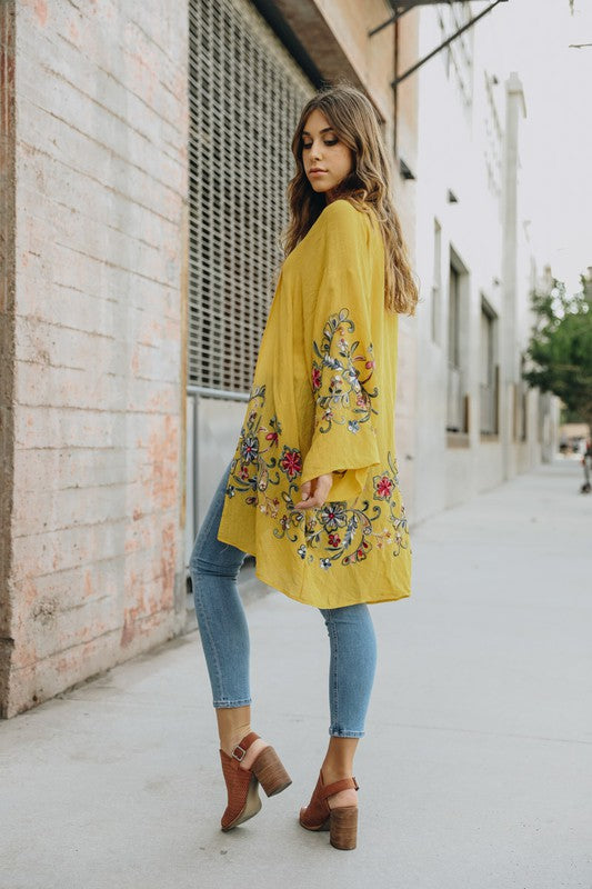 Deanna Long Floral Kimono