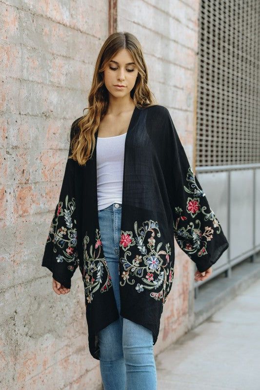 Deanna Long Floral Kimono