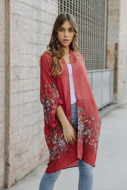 Deanna Long Floral Kimono