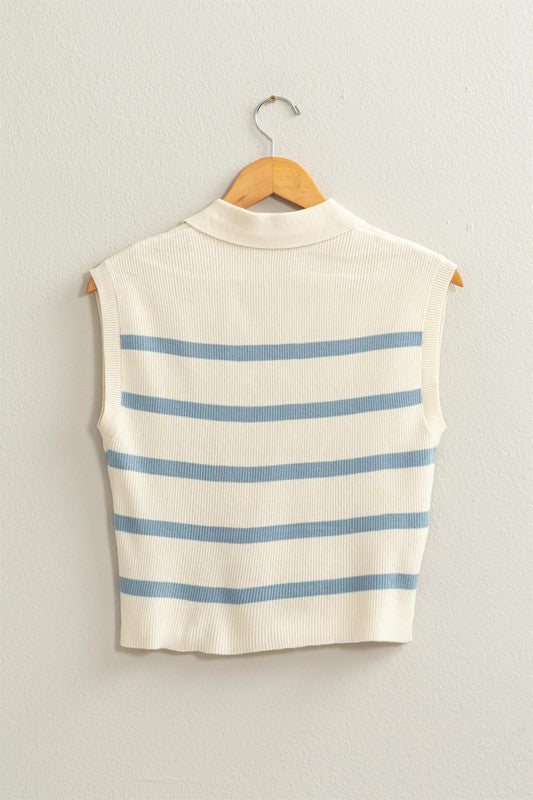 Ingrid Striped Polo Vest