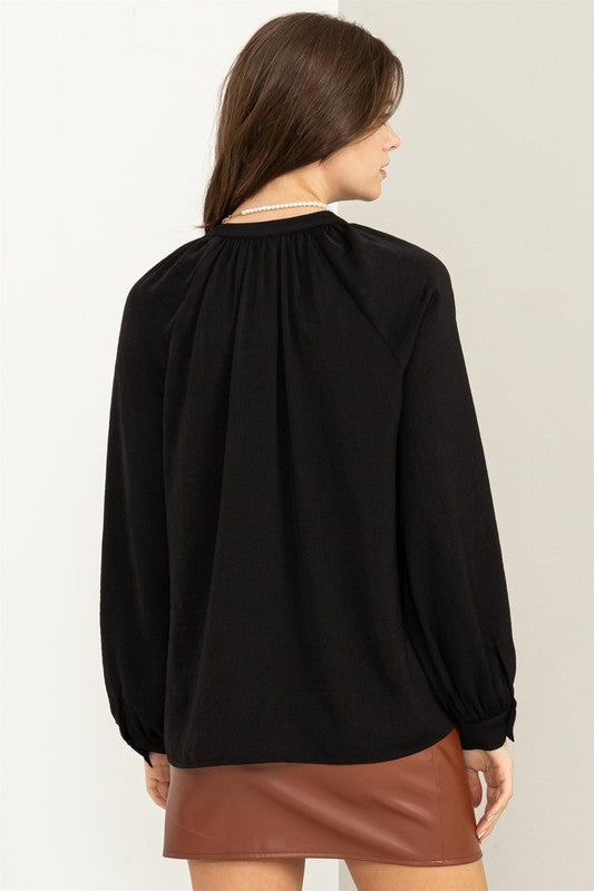 Itzel Long Sleeve Ruffle Blouse