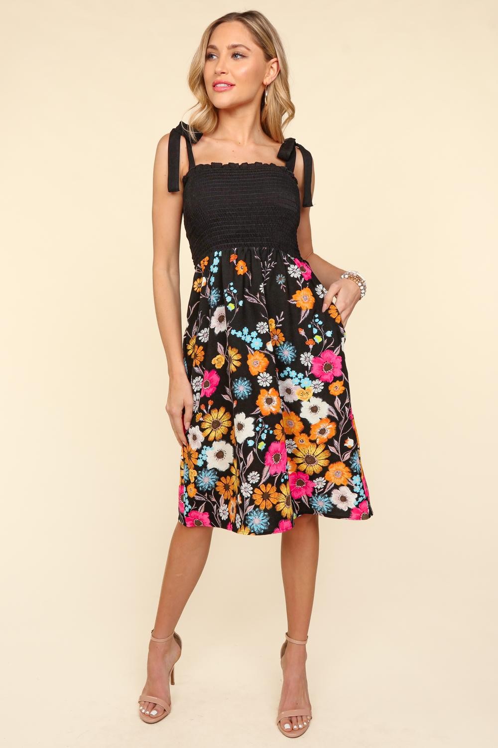 Bria Smocked Cami Floral Dress