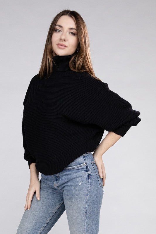 Cristiana Dolman Sleeve Turtleneck Sweater