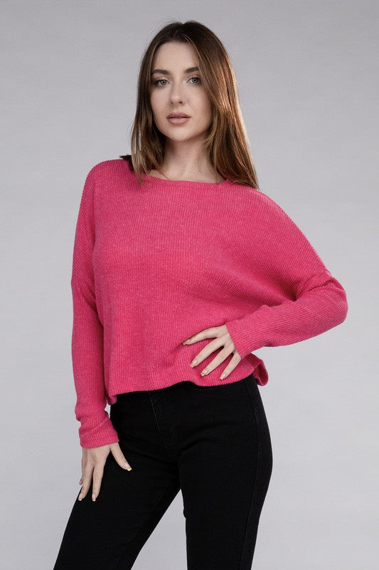 Embry Ribbed Dolman Long Sleeve Sweater