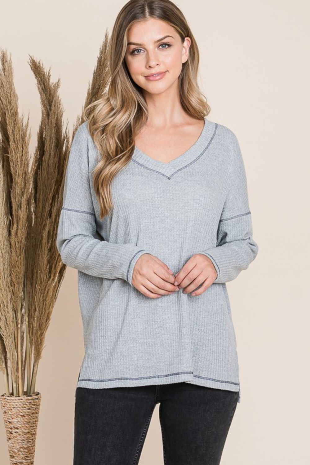 Lou V Neck Long Sleeve Top