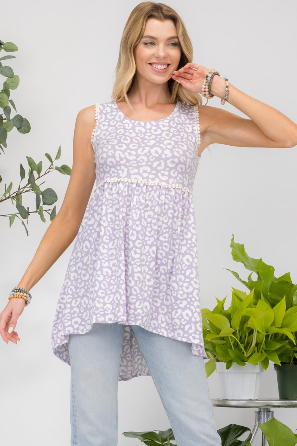 Callie Contrast High-Low Hem Tank