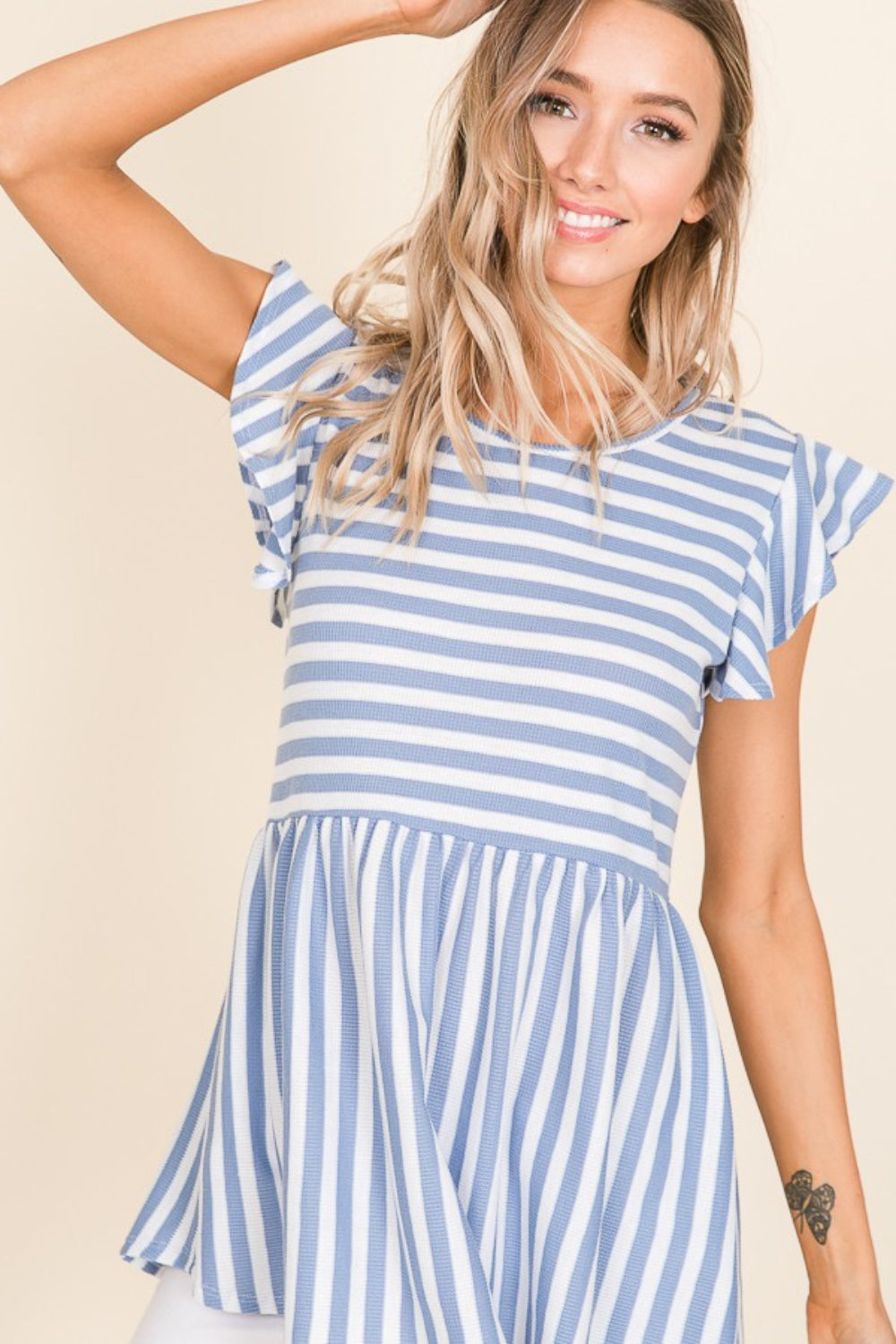 Betsy Striped Round Neck Blouse