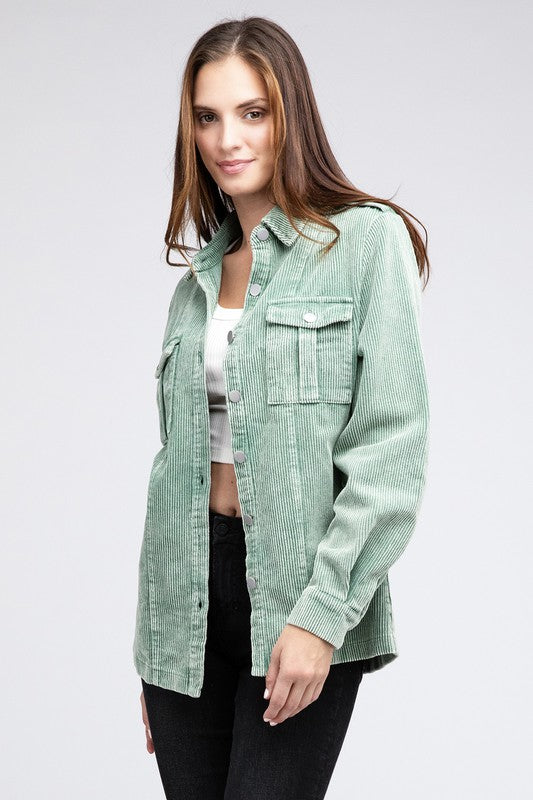 Makenna Corduroy Buttoned Down Jacket