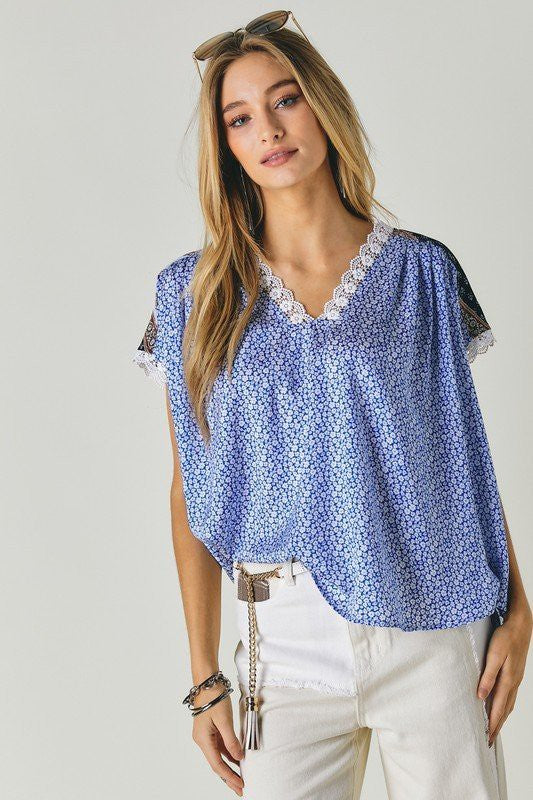 Rue Lace V-Neck Top