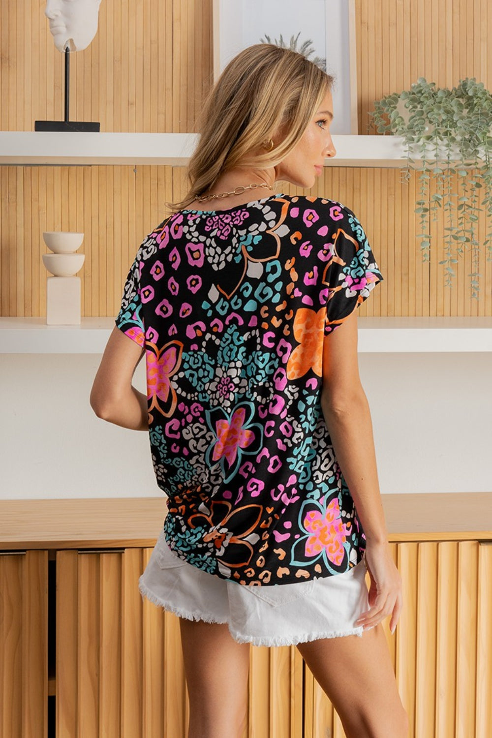 Vienna Floral Printed Short Sleeve Top