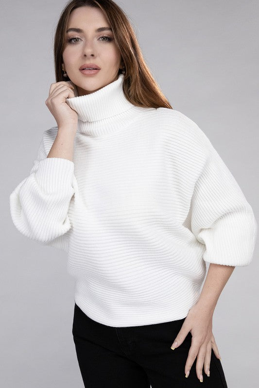 Cristiana Dolman Sleeve Turtleneck Sweater