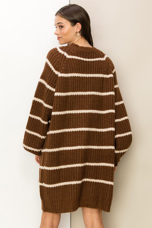 Alina Oversized Striped Sweater Cardigan