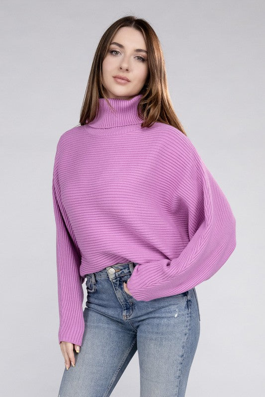 Cristiana Dolman Sleeve Turtleneck Sweater