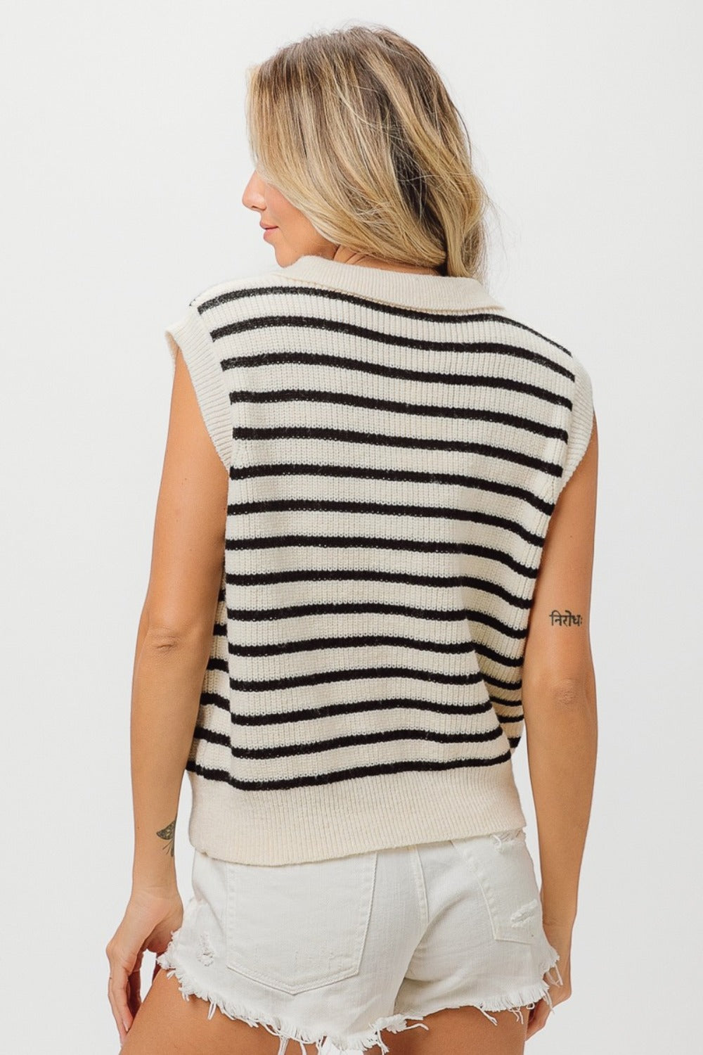 Flower Vibes Striped Sweater Vest