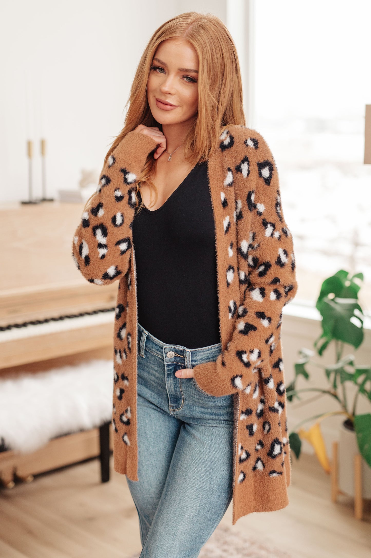 Lala Leopard Longline Cardigan