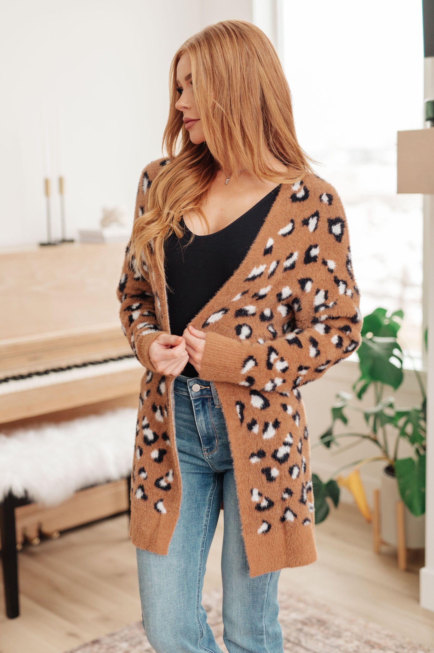 Lala Leopard Longline Cardigan