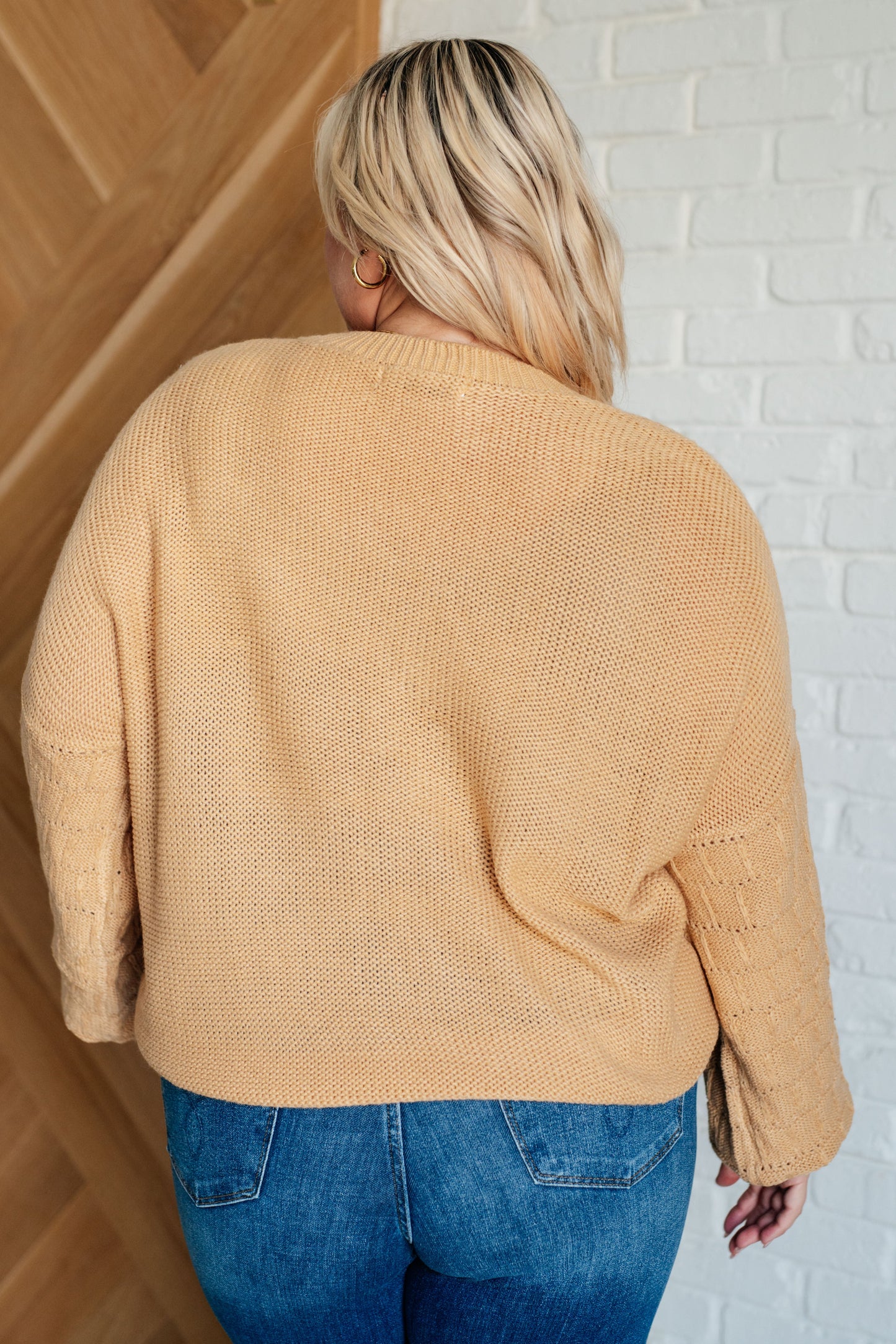 Krisha Bubble Sleeve Sweater in Wheat