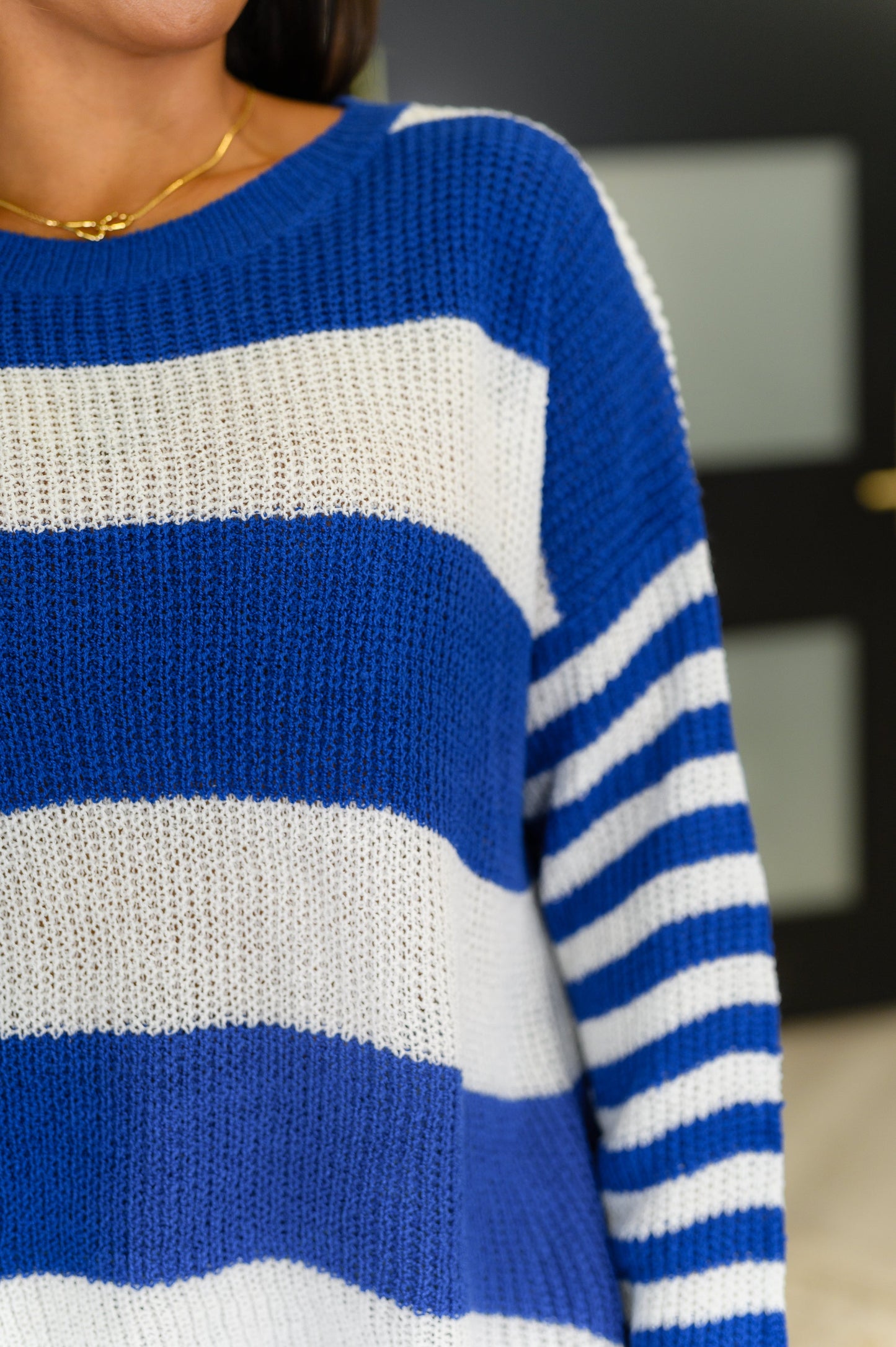 Ginny Drop Shoulder Sweater in Royal Blue