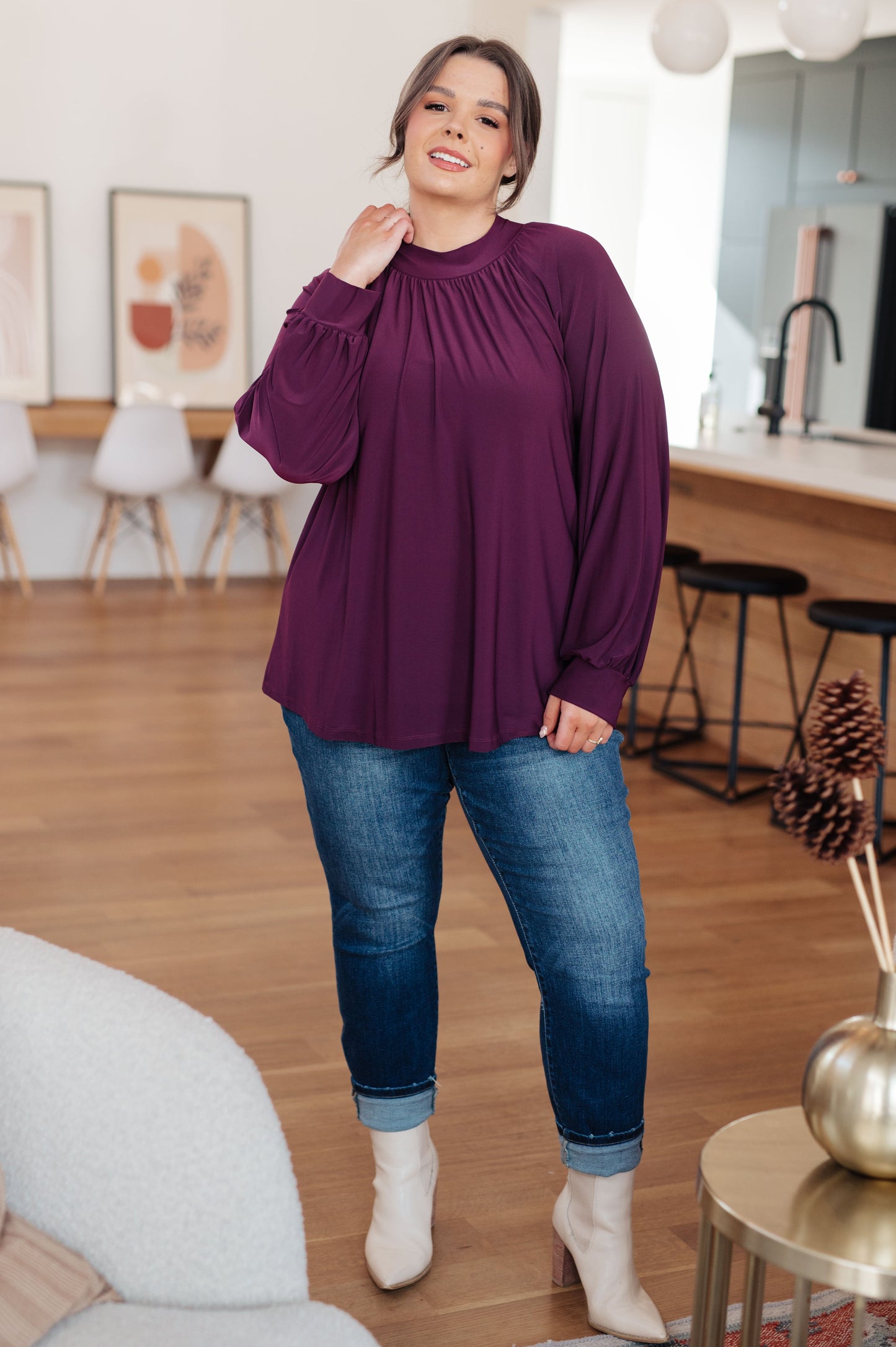 Lavinia Mock Neck Blouse