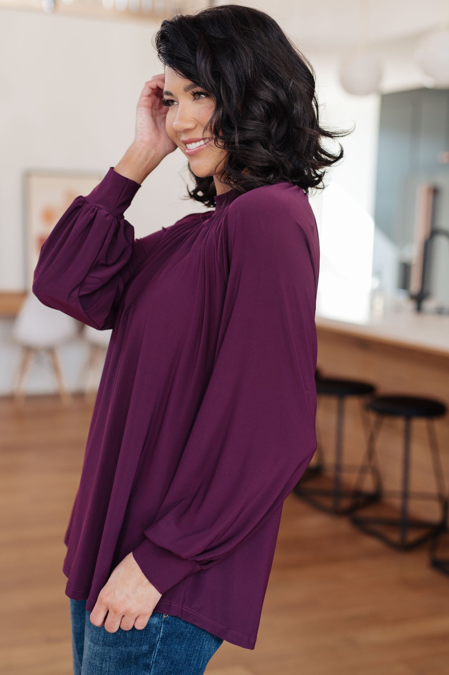 Lavinia Mock Neck Blouse