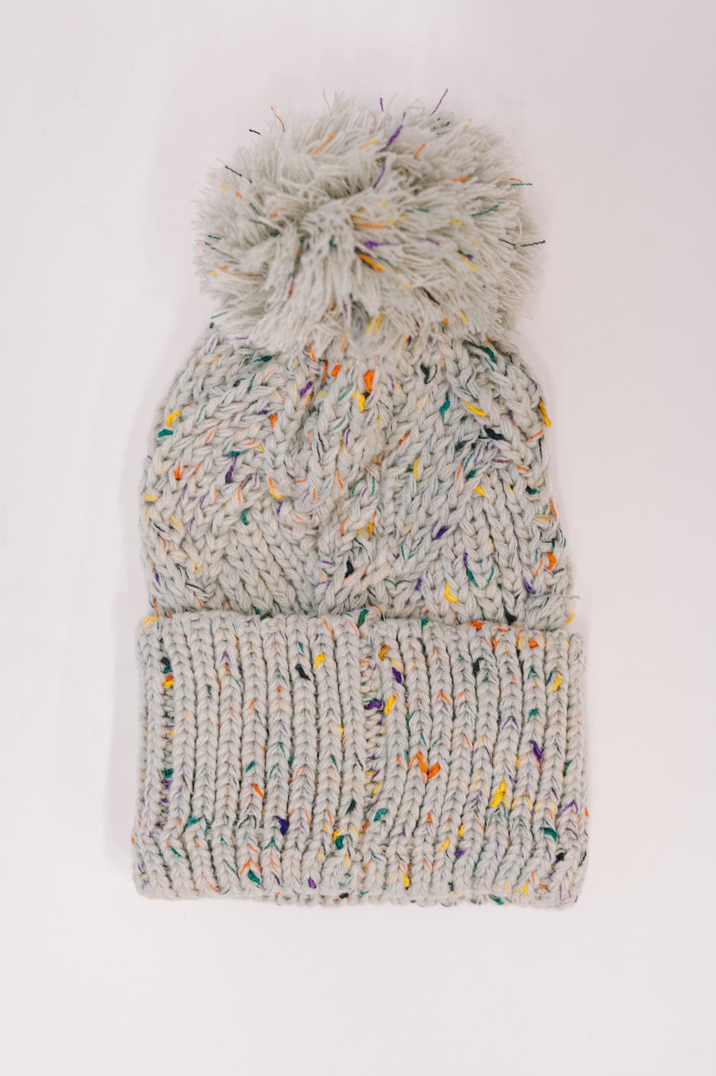 Pom Pom Beanie in Grey