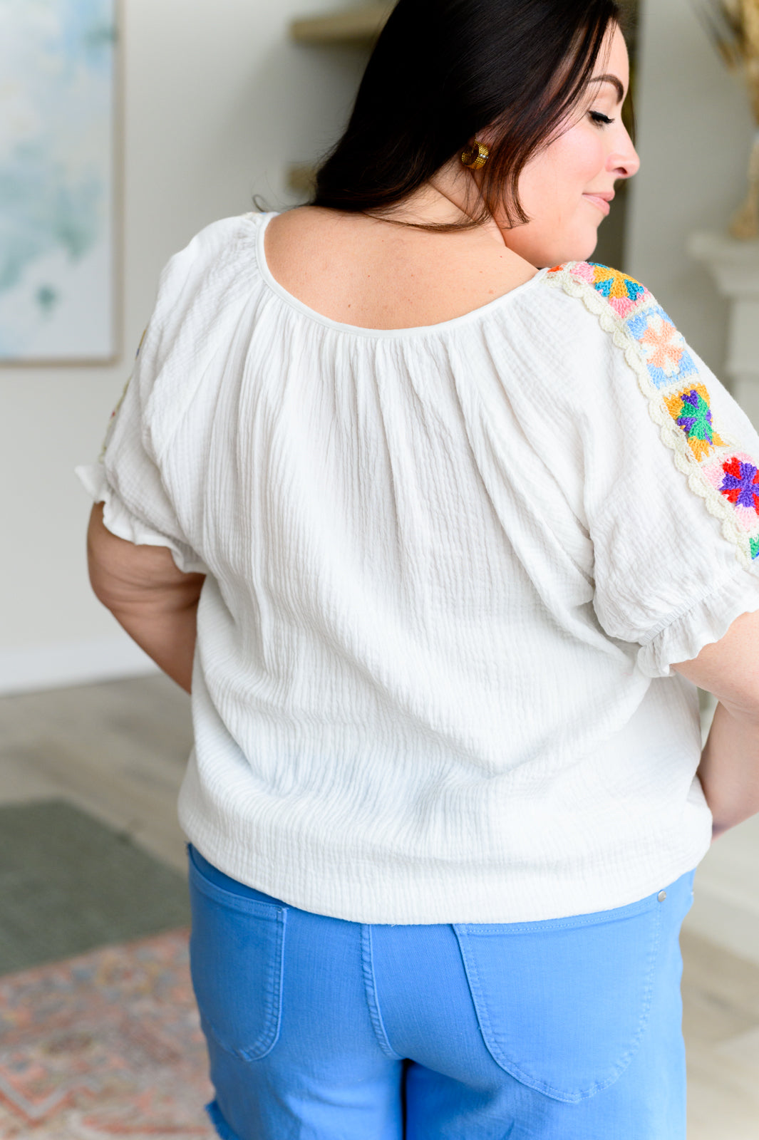 Clarita Crinkle Knit Blouse