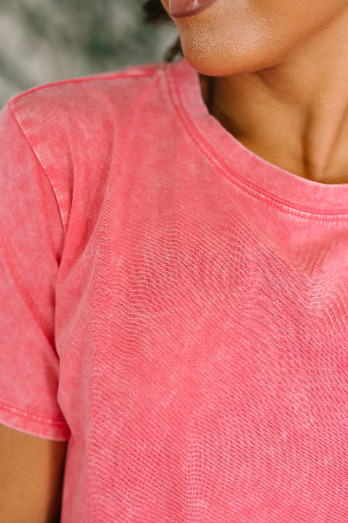 Jules Mineral Wash Tee in Fuchsia