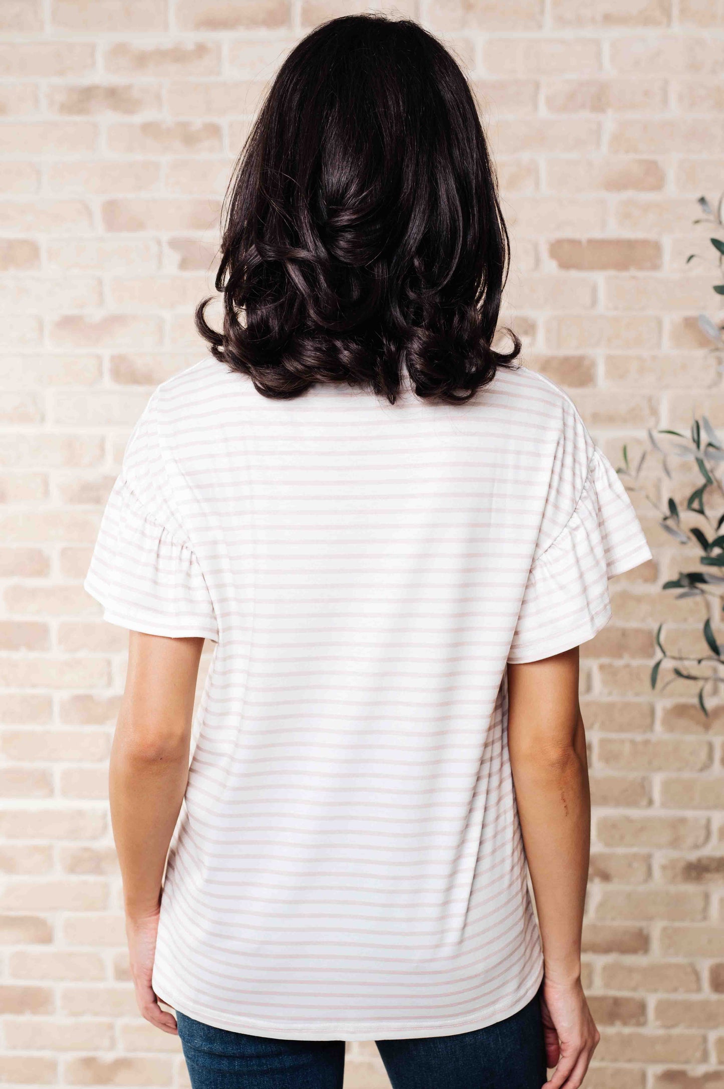 Shelly Lace Detail Striped Top