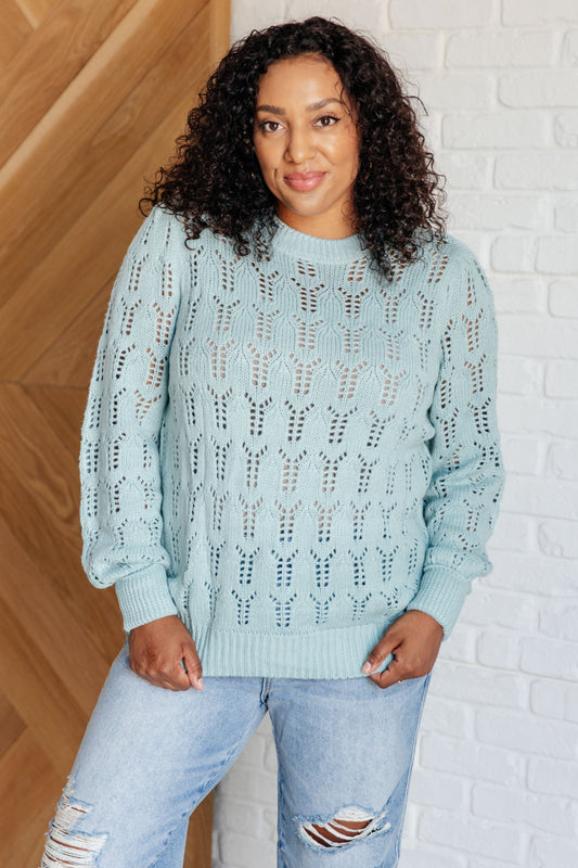 Sherry Sheer Pointelle Knit Sweater