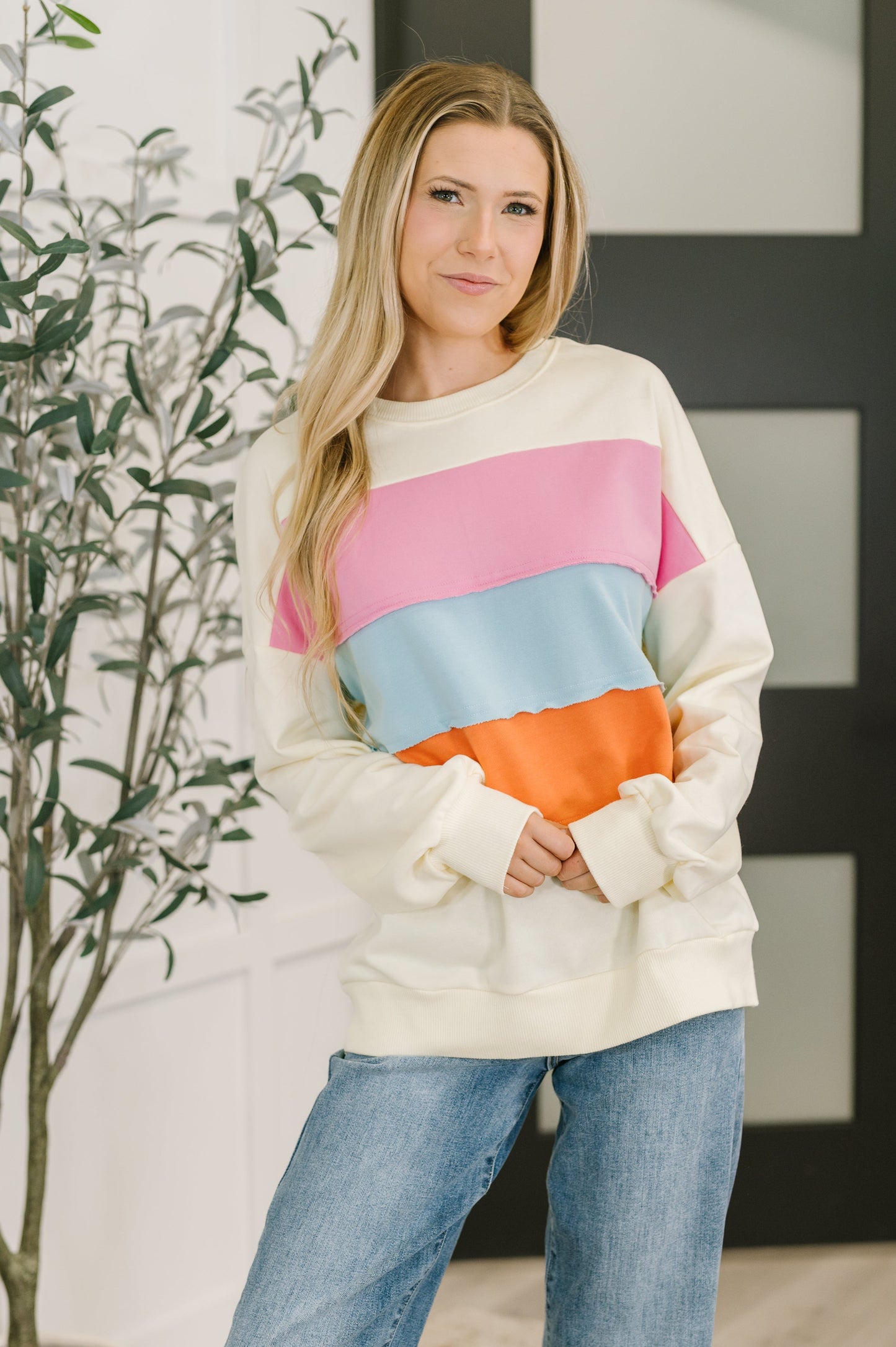 Charlie Color Block Relaxed Pullover