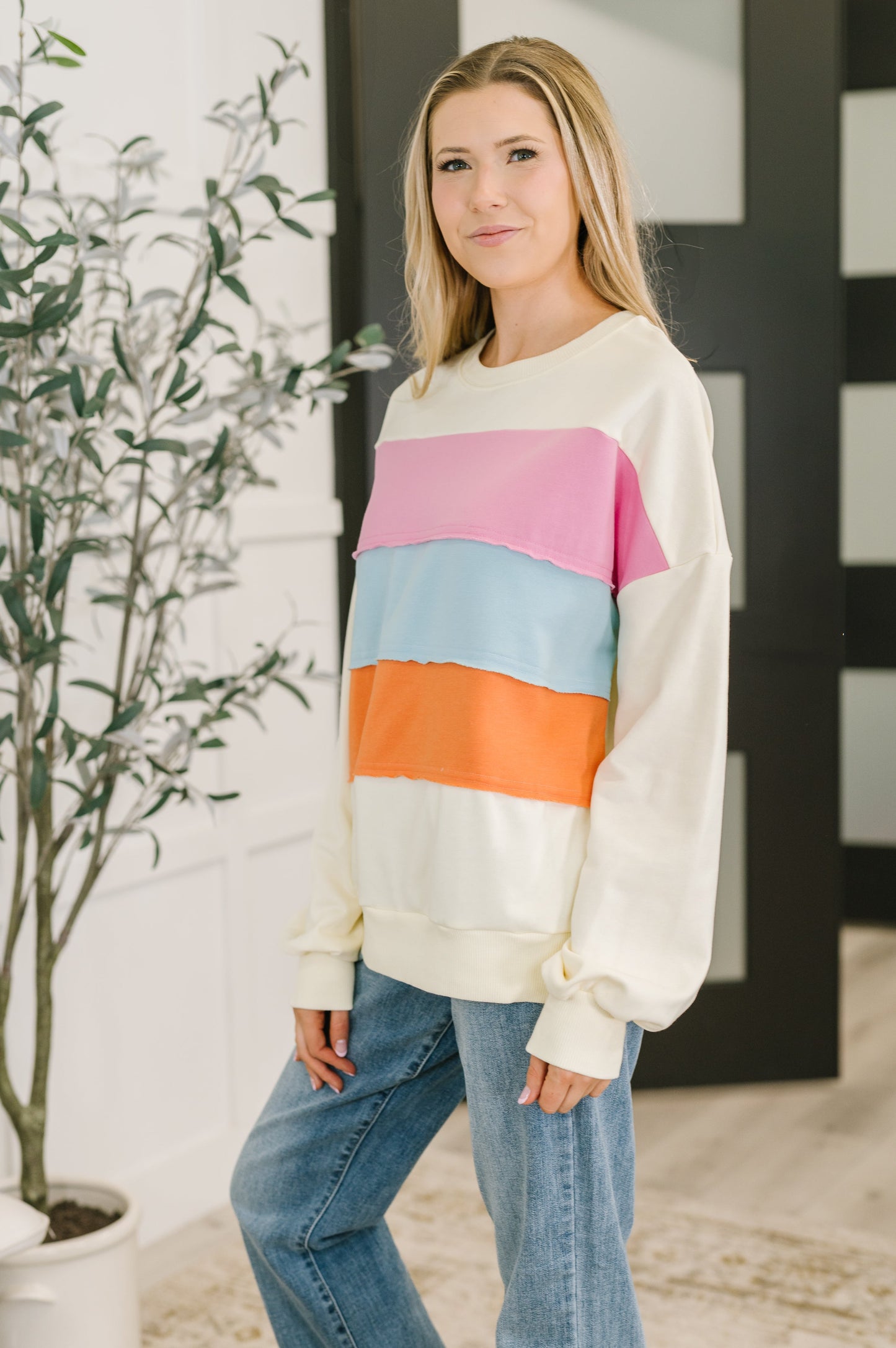 Charlie Color Block Relaxed Pullover