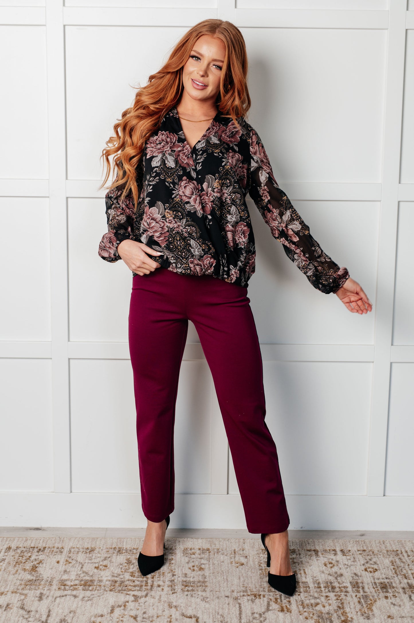 Veronica Surplice Floral Blouse