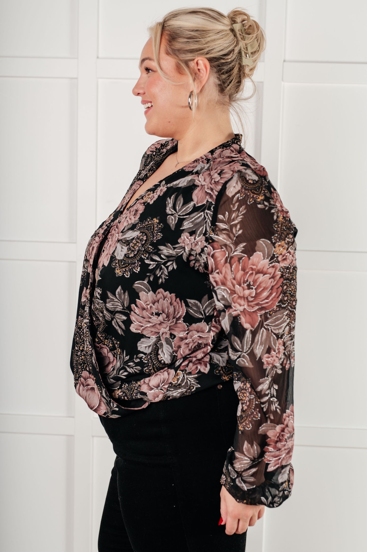 Veronica Surplice Floral Blouse