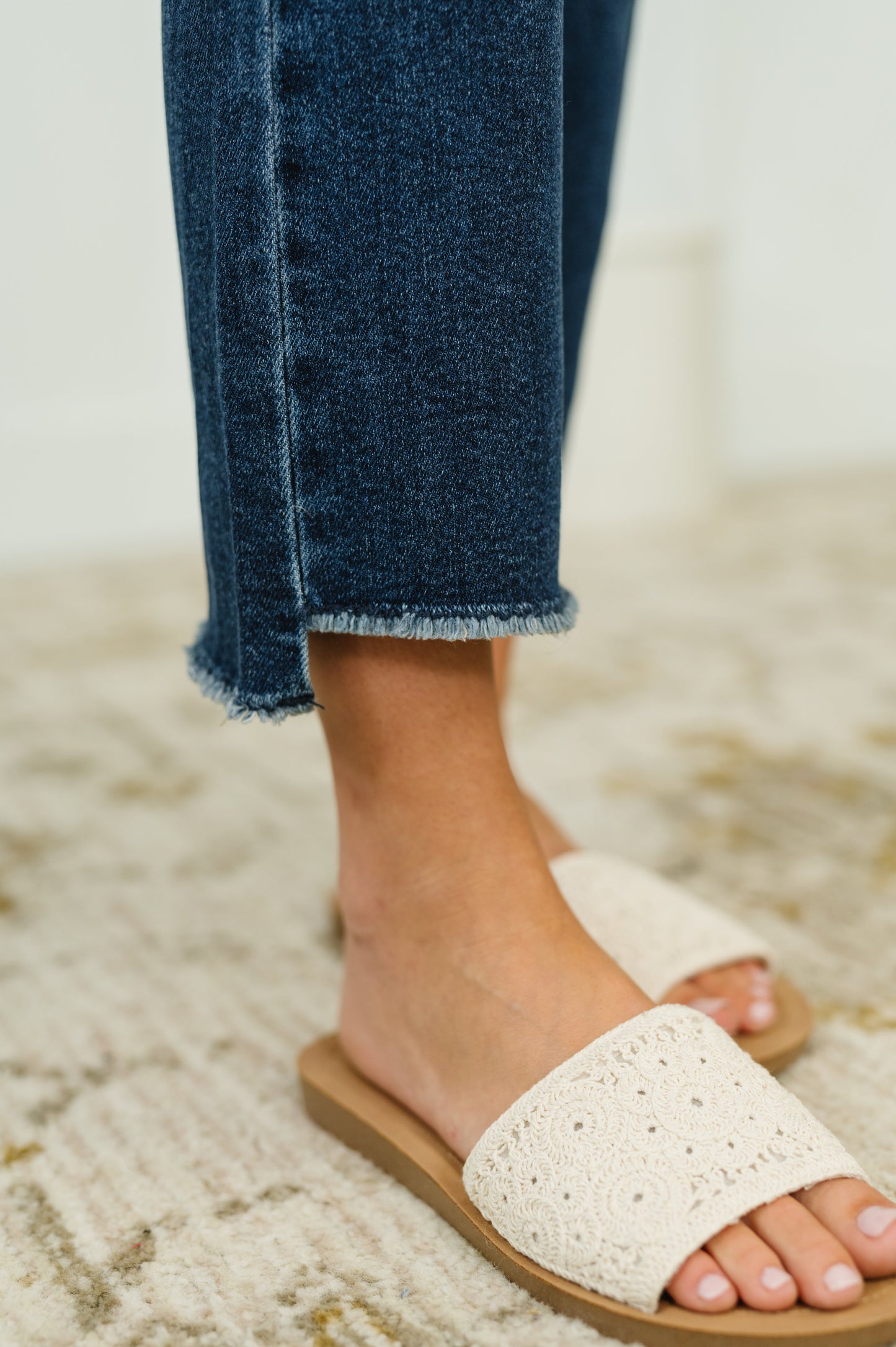 High Waist Dark Wash Kick Flare