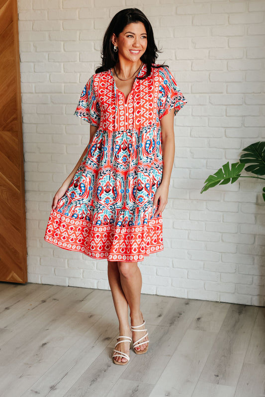 Kallie Mixed Print Dress