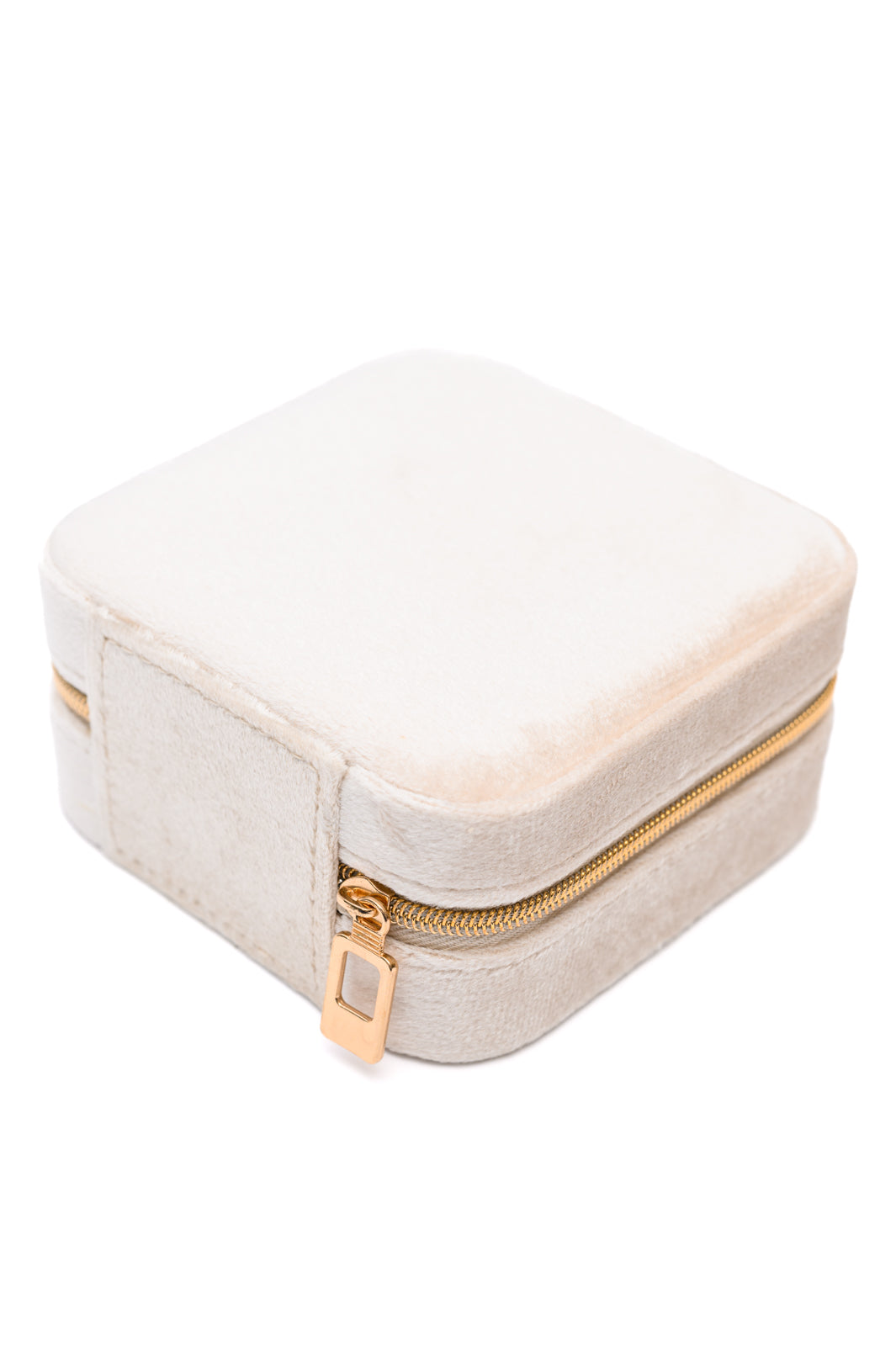 Velvet Jewelry Box in Ivory