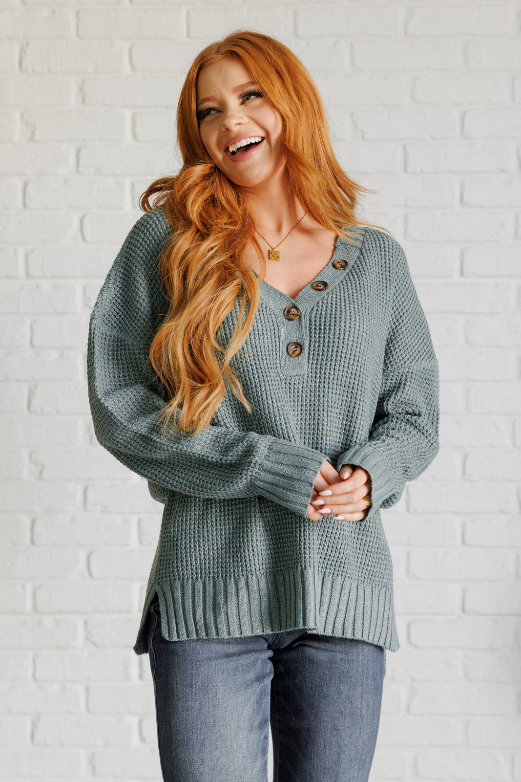 Havilah Drop Shoulder Sweater in Sage