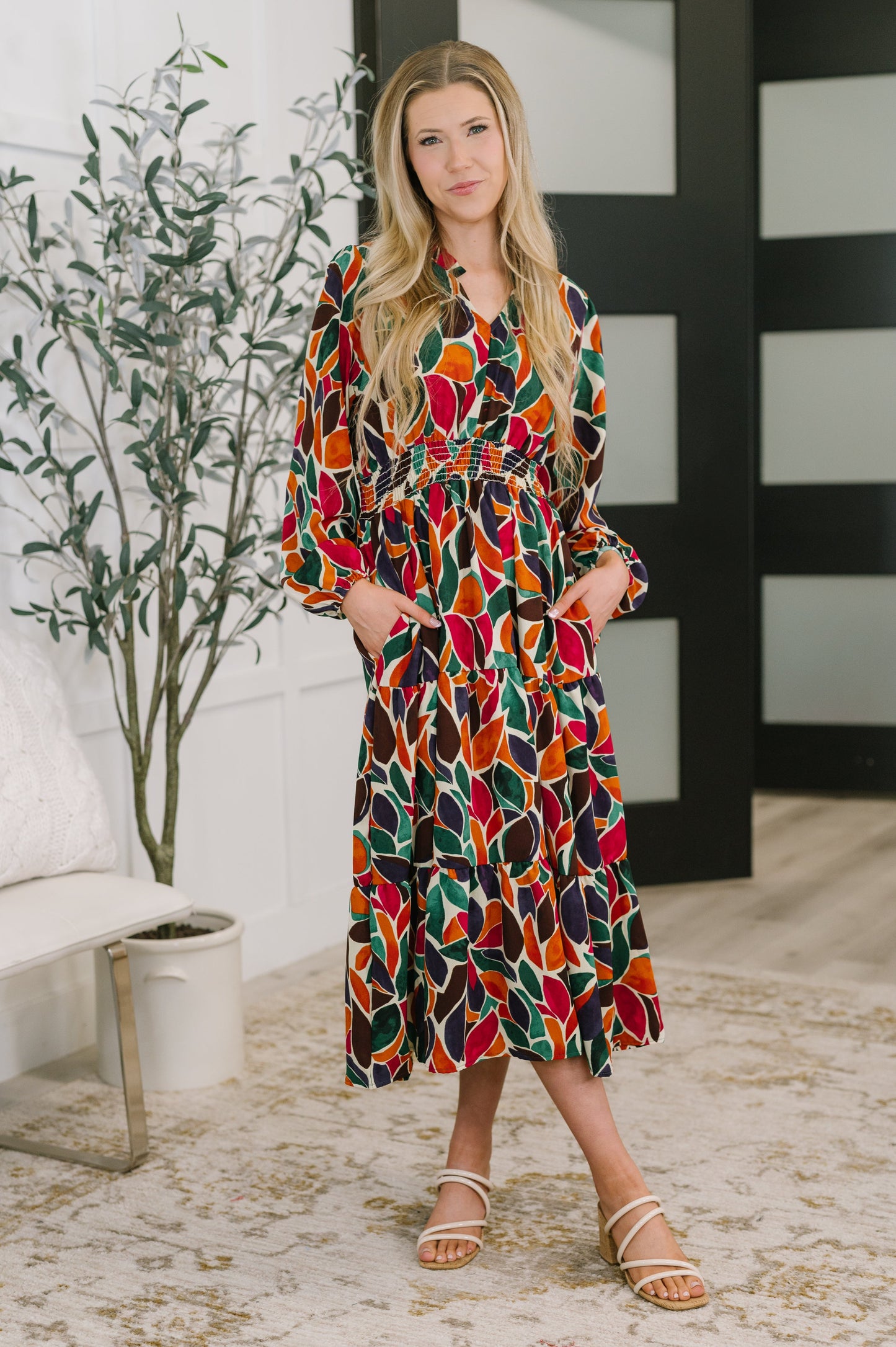 Lauren Long Sleeve Tiered Dress