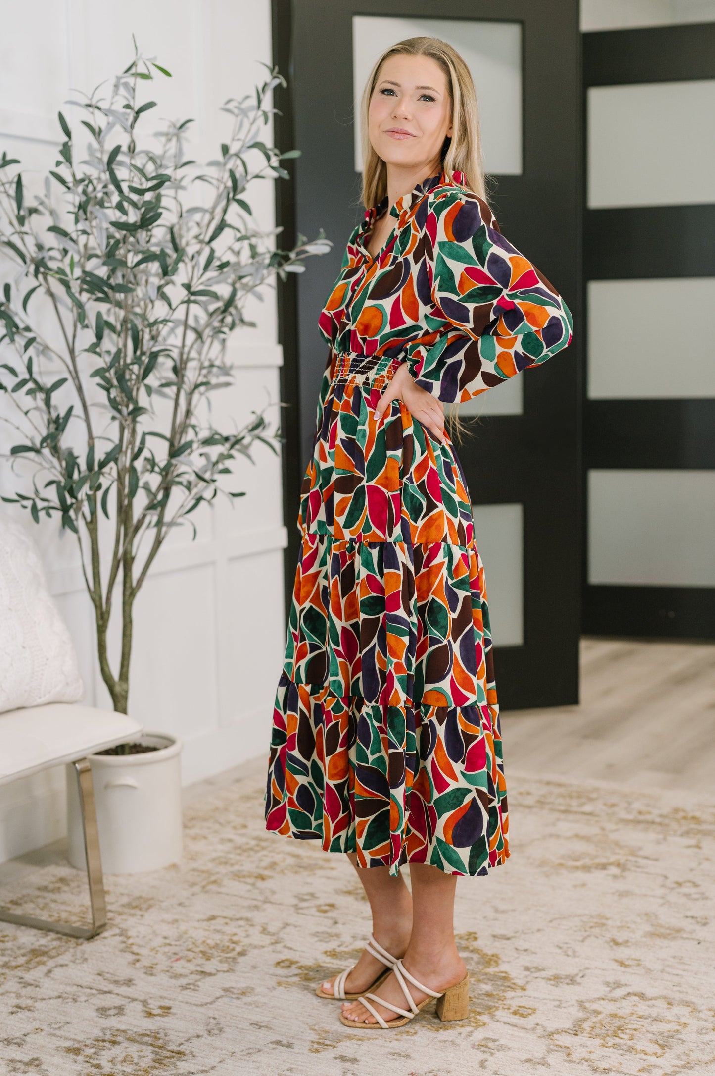 Lauren Long Sleeve Tiered Dress