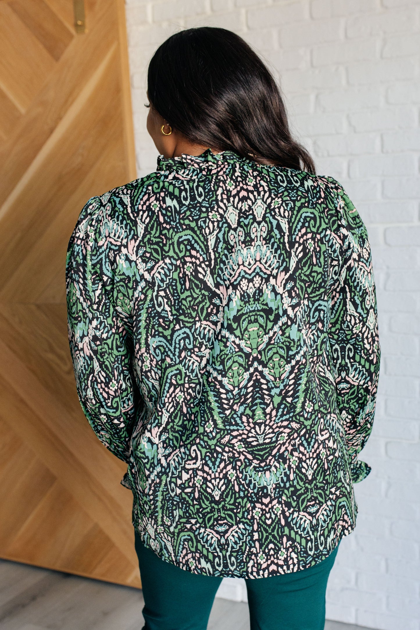 Raiza Damask Print Blouse