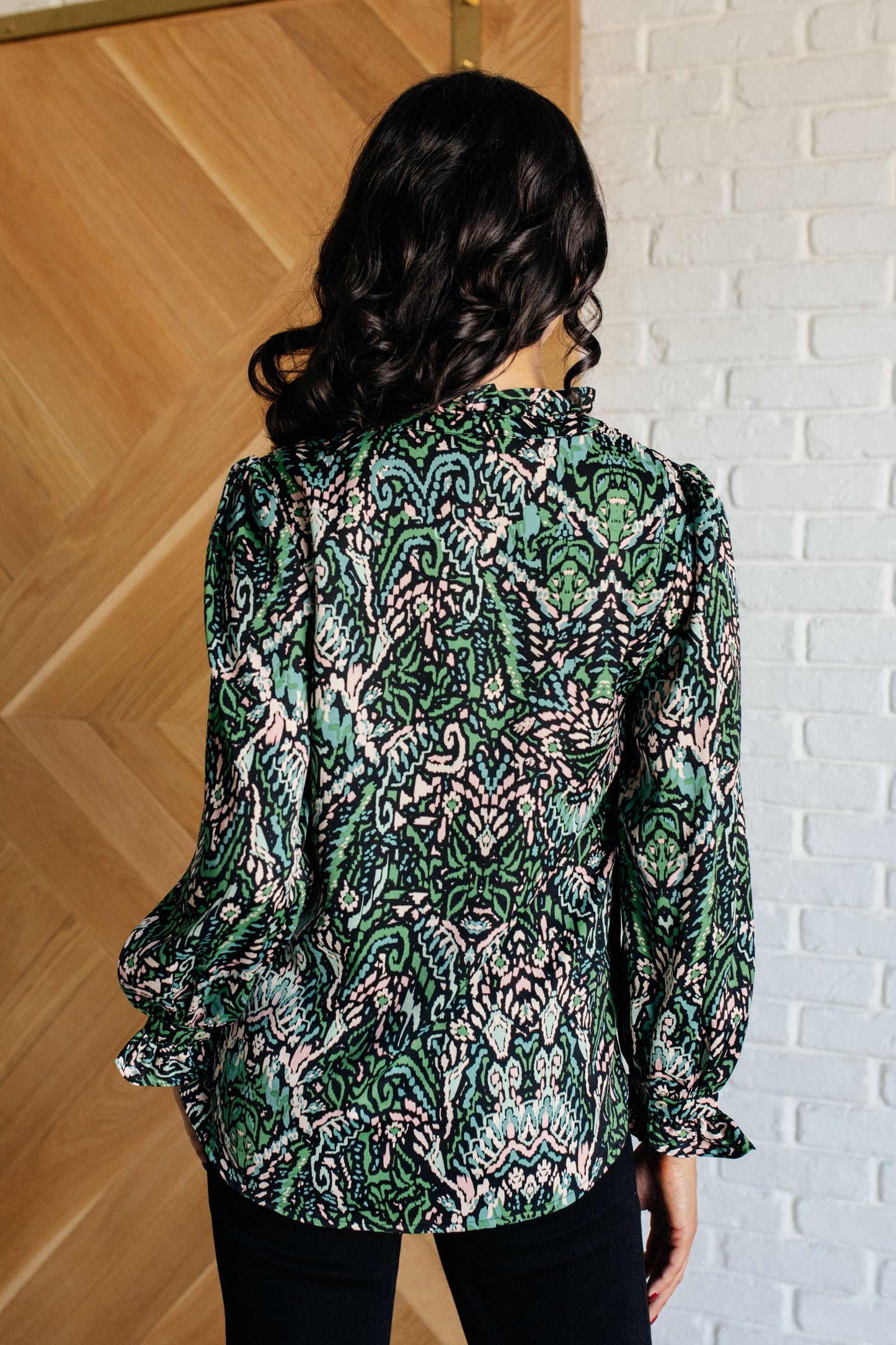 Raiza Damask Print Blouse