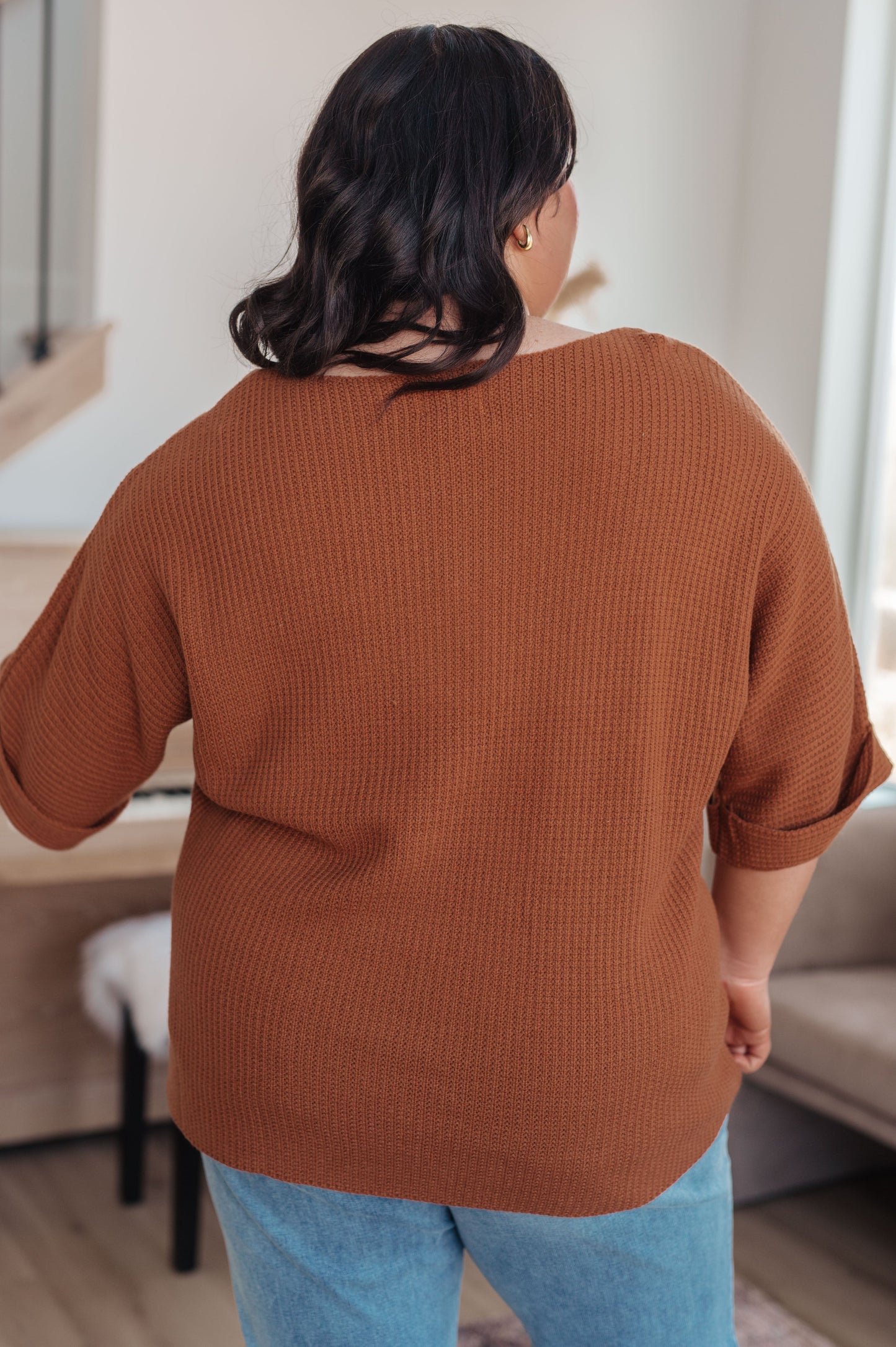 Pumpkin Party Knitted Sweater Top in Rust