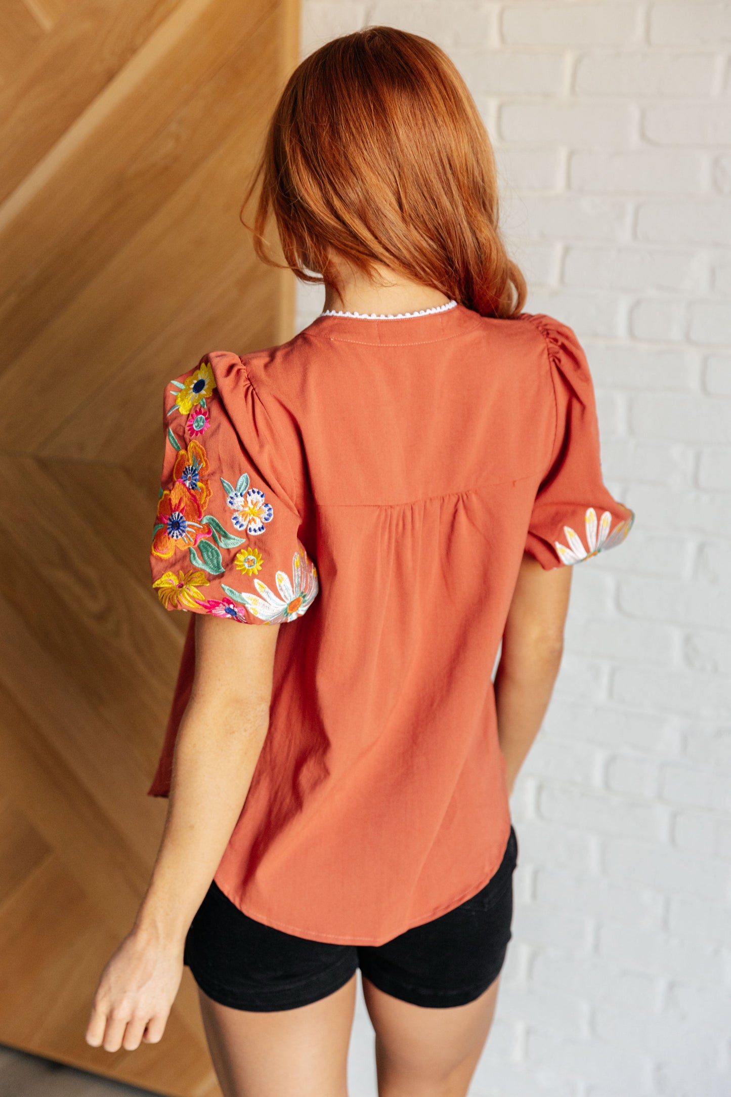 Ruby Embroidered Sleeve Blouse