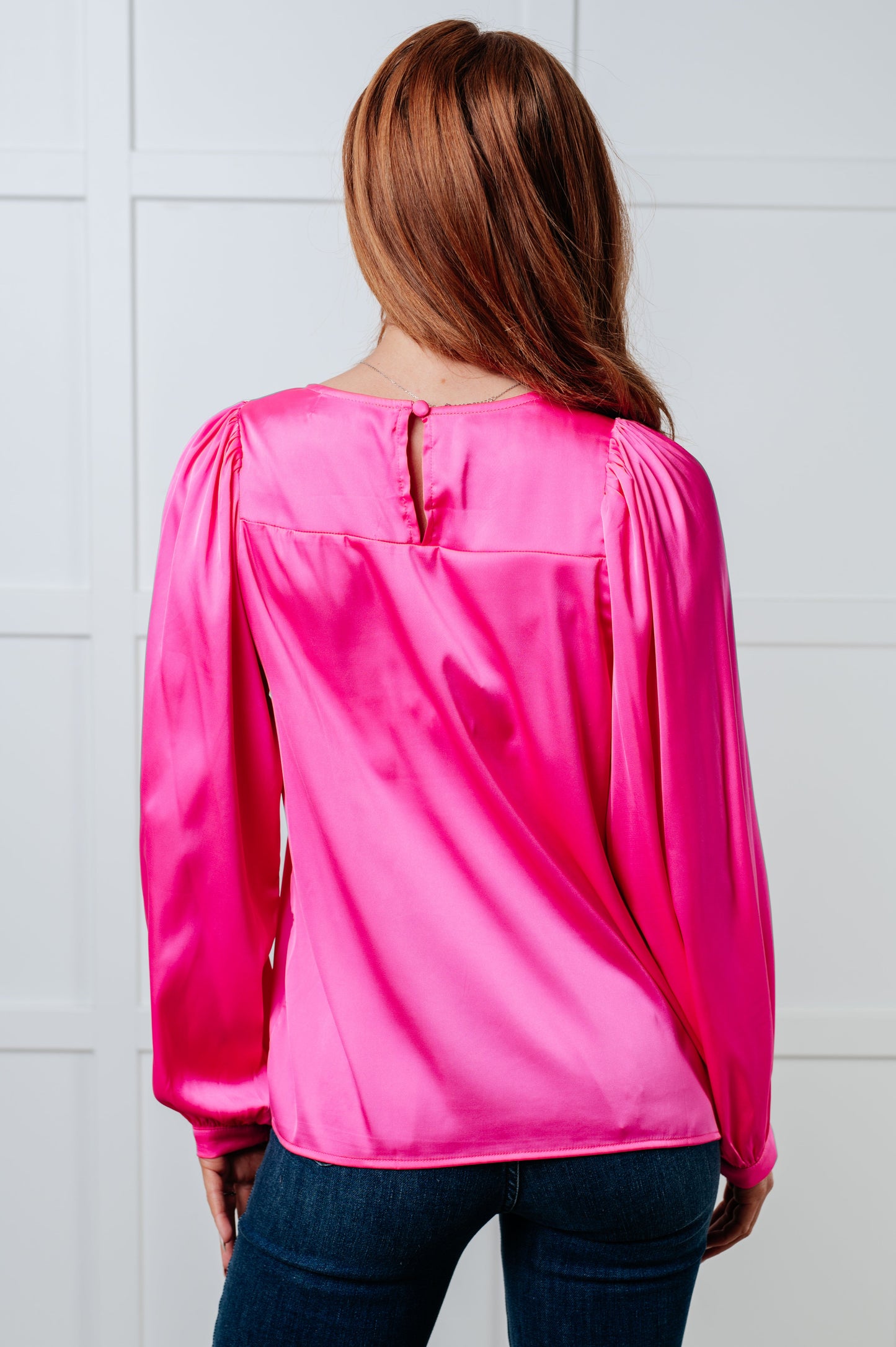 Marilyn Satin Puff Sleeve Blouse