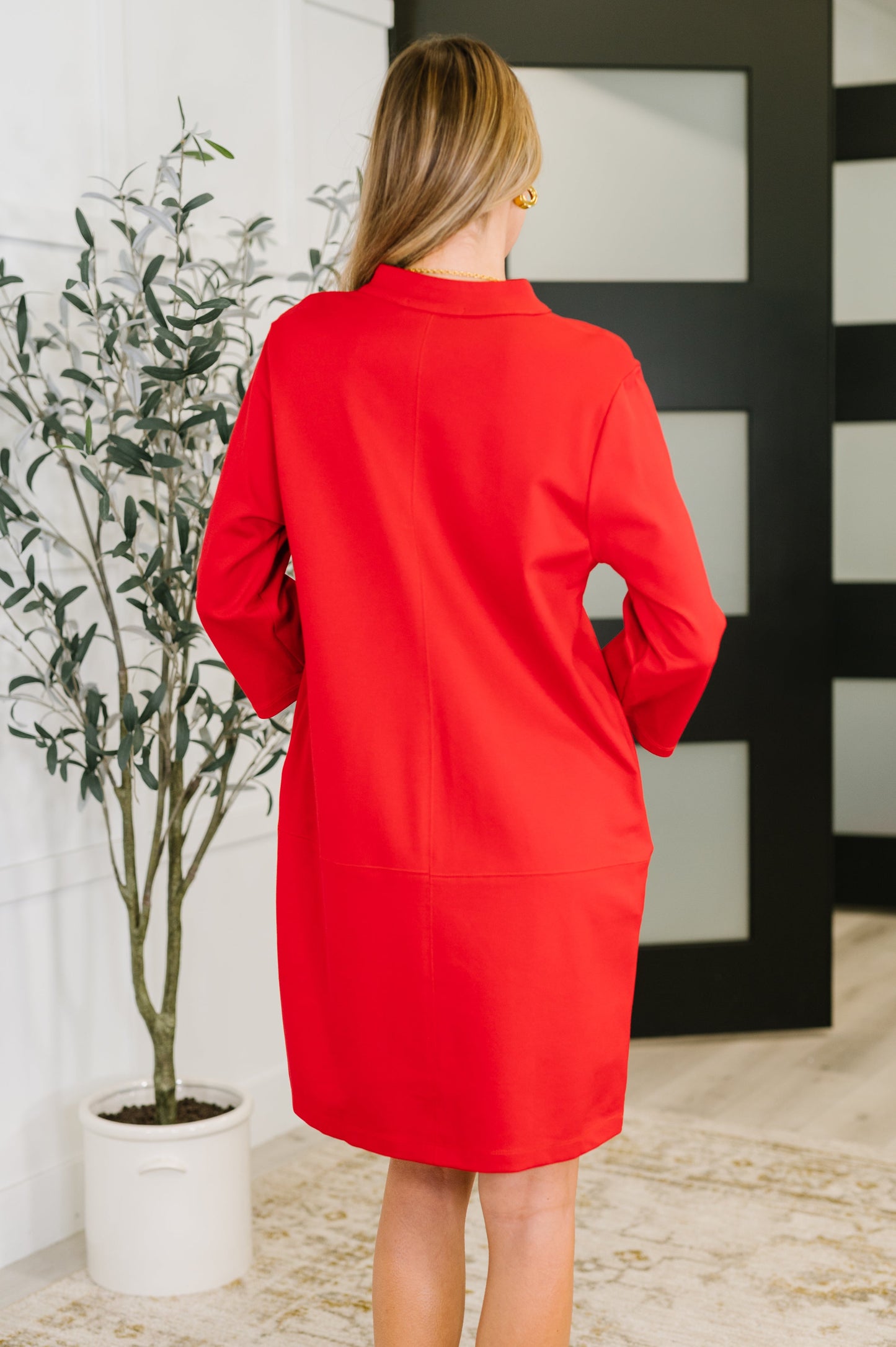 Serena Quarter Sleeve Dress in Red