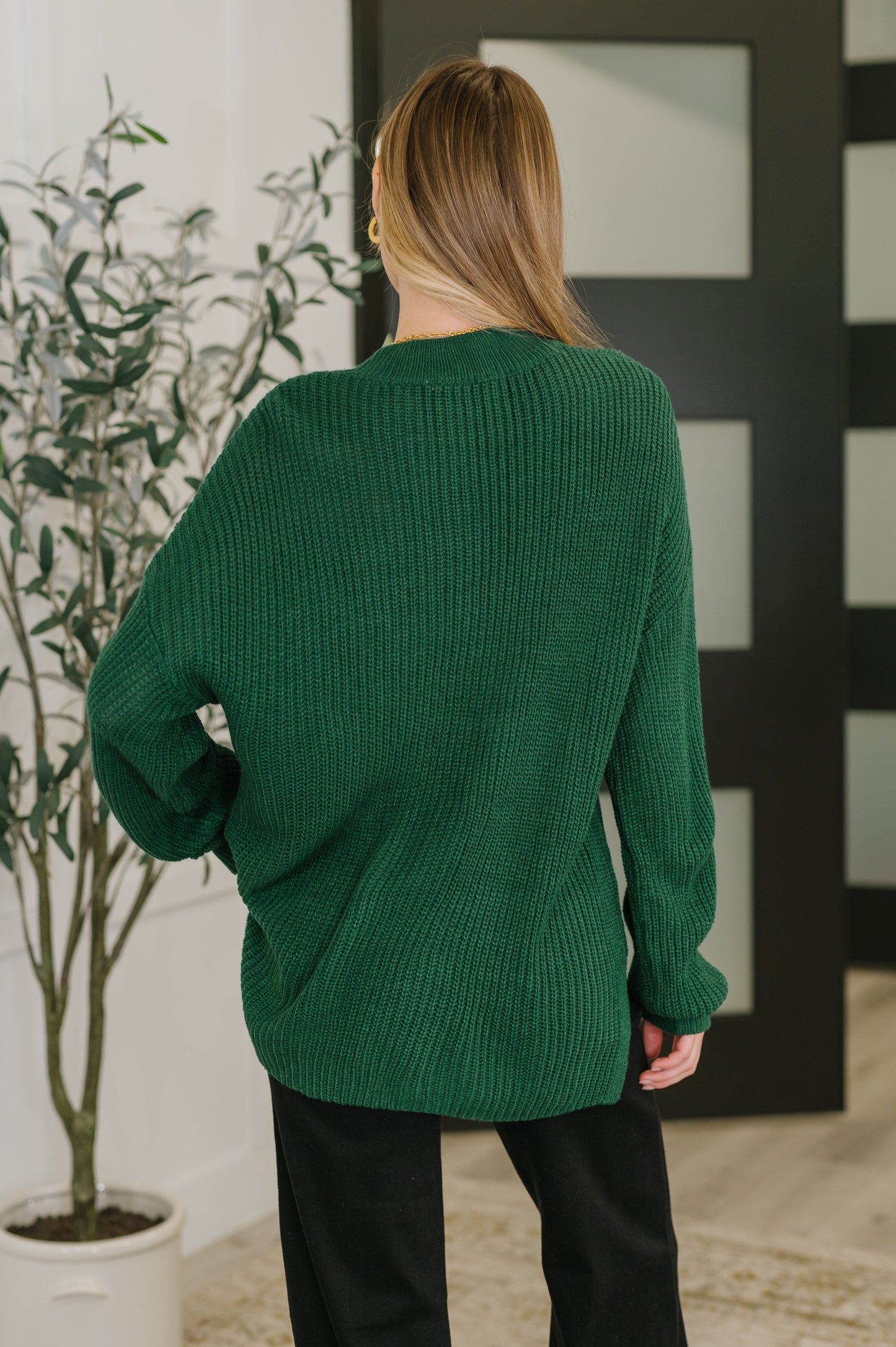 Marley Textured Pullover in Hunter Green