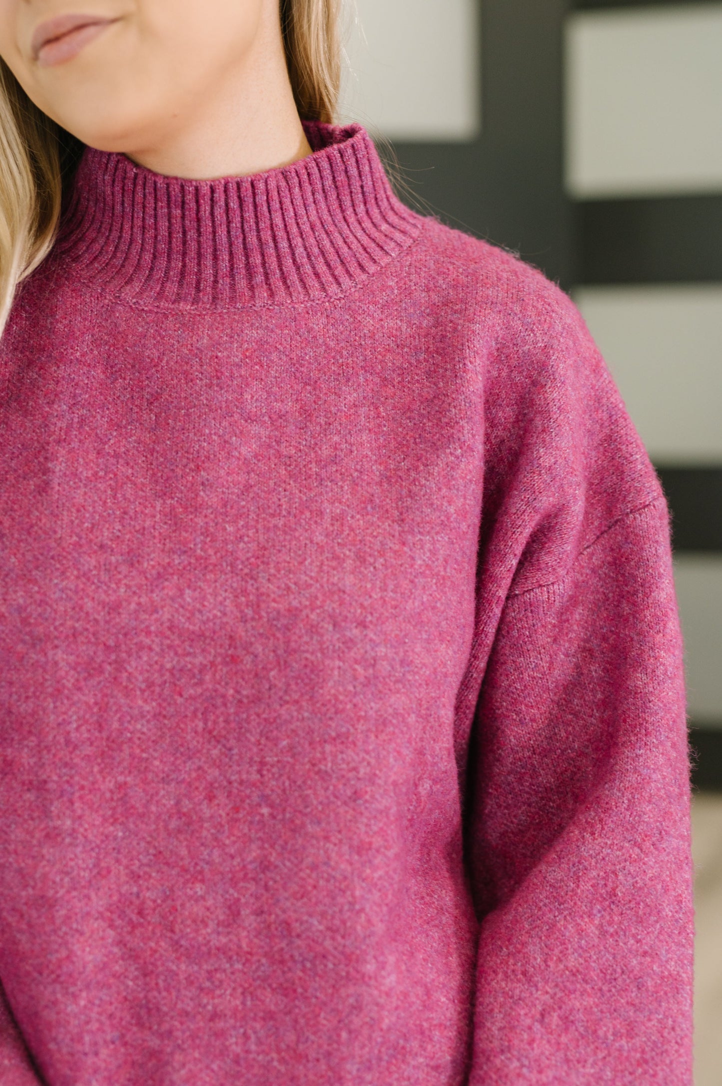 Tamara High Neck Pullover in Light Plum
